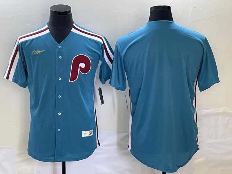 Men%27s Philadelphia Phillies Blank Blue Cooperstown Throwback Cool Base Nike Jersey->pittsburgh pirates->MLB Jersey